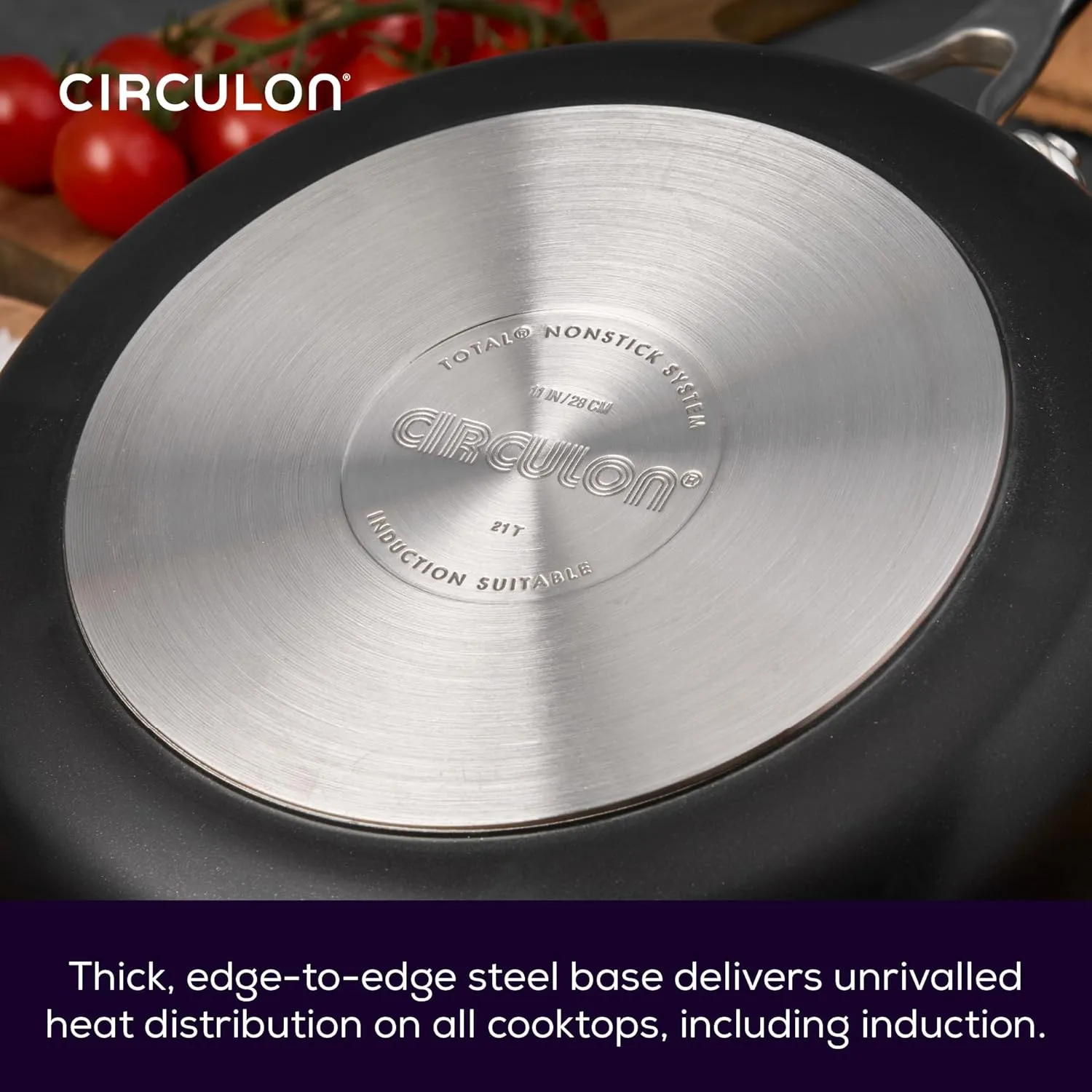 Circulon Style Non Stick Frying Pan 25cm - Induction Frying Pan with Stainless Steel Handle, Dishwasher Safe Cookware with Triple Layer Non Stick Coating, Black