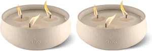 Citronella Candle 2-Pack – 7-Inch White Wax Bowl with Concrete Finish – Outdoor Decorative Candles for Patio, Deck, Garden, Backyard & Camping