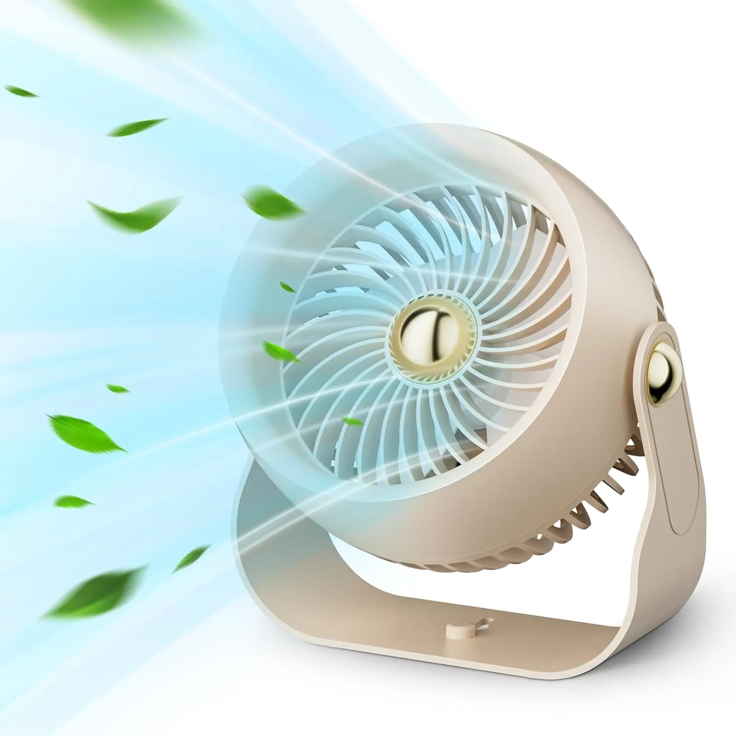 CIVPOWER Desk Fan: Table Fan Small Portable Rechargeable with 6000 mAh Battery - 4 Speed and Timing - Quiet Desktop 8 Inch Fan for Bedroom Room Dorm Office Air Circulation 270°Adjustable