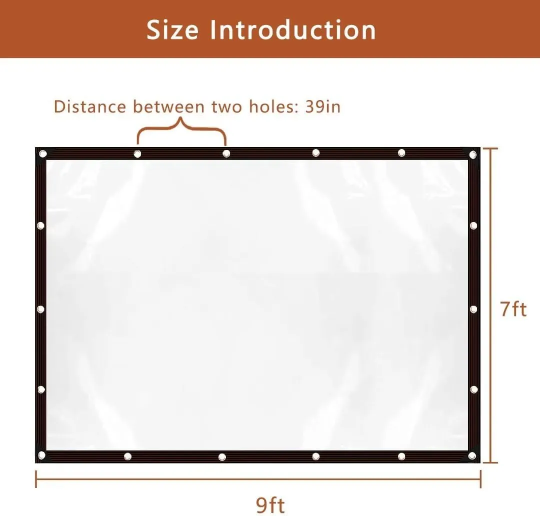 Clear-Tarps-7x9-Feet, Waterproof Tarps Outdoor Patio PE Windproof Thin Cover with Rustproof Grommets for Balcony Tent Cover Gardening Chicken Coop