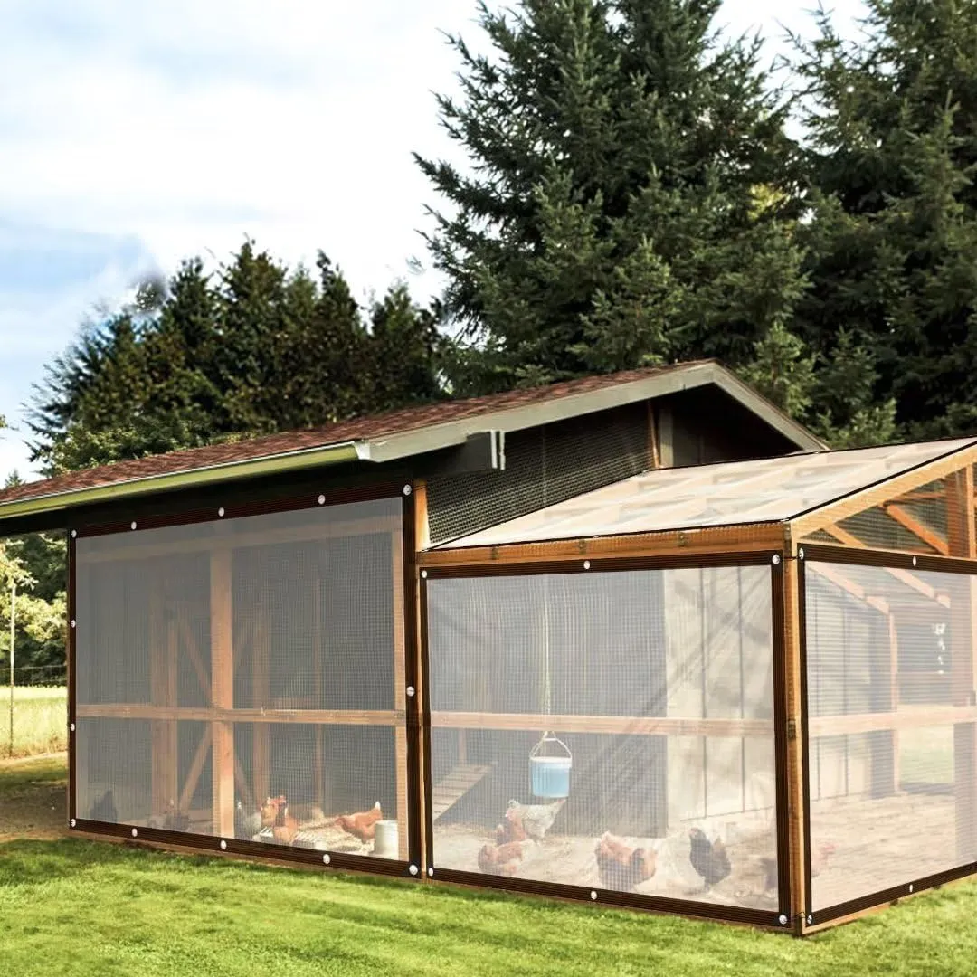 Clear-Tarps-7x9-Feet, Waterproof Tarps Outdoor Patio PE Windproof Thin Cover with Rustproof Grommets for Balcony Tent Cover Gardening Chicken Coop