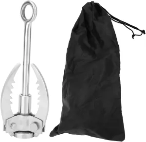 Climbing Grappling Hook, Rock Climbing Grappling Hook,Foldable Stainless Steel Outdoor Climbing Survival 3 Claws Carabiner Hook Outdoor Activity Tool