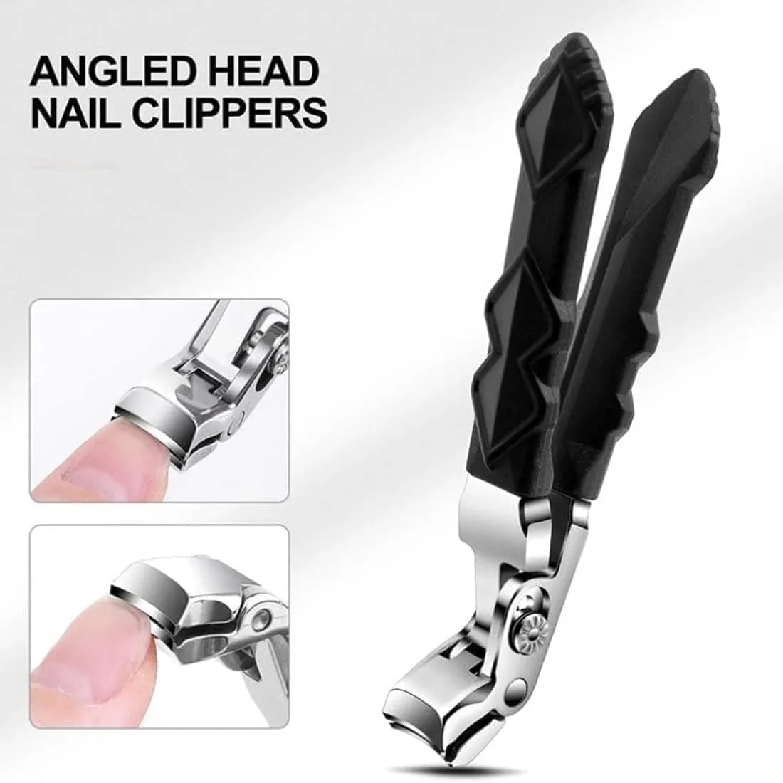 Clipmaster Pro Nail Clippers, Nail Clipper, Clipmaster Pro Toenail Clippers, Large Angled Head Toenail Clippers with Wide Opening, for Seniors Thick Toenails (2Set)