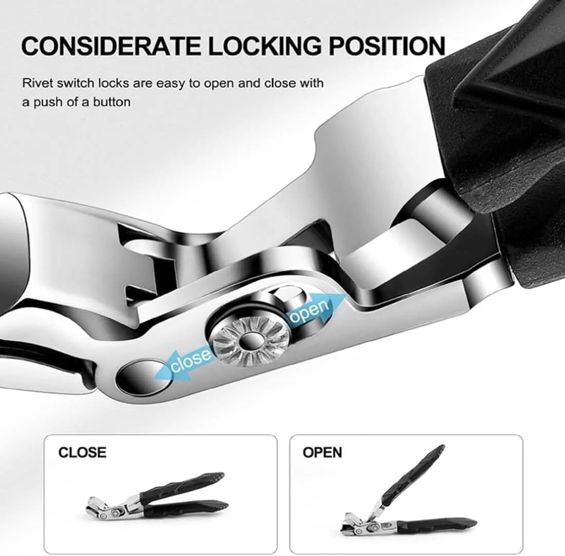 Clipmaster Pro Nail Clippers, Nail Clipper, Clipmaster Pro Toenail Clippers, Large Angled Head Toenail Clippers with Wide Opening, for Seniors Thick Toenails (2Set)