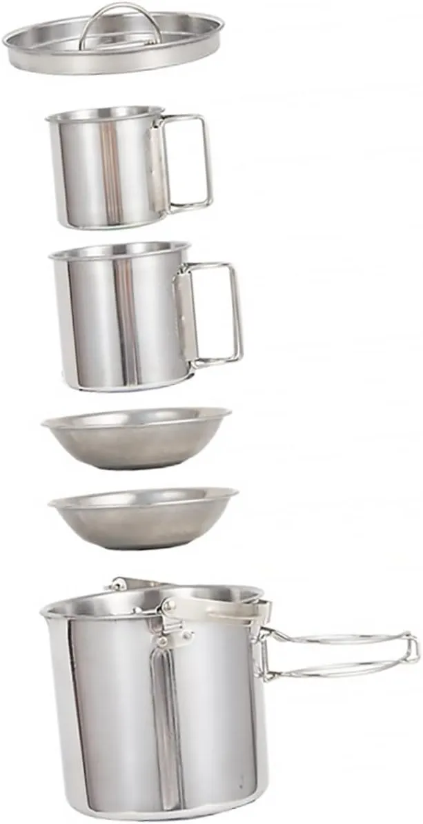 Collapsible Dish Pan Kettle Cookware Set Outdoor Kettle Picnic Tableware Portable Cutlery