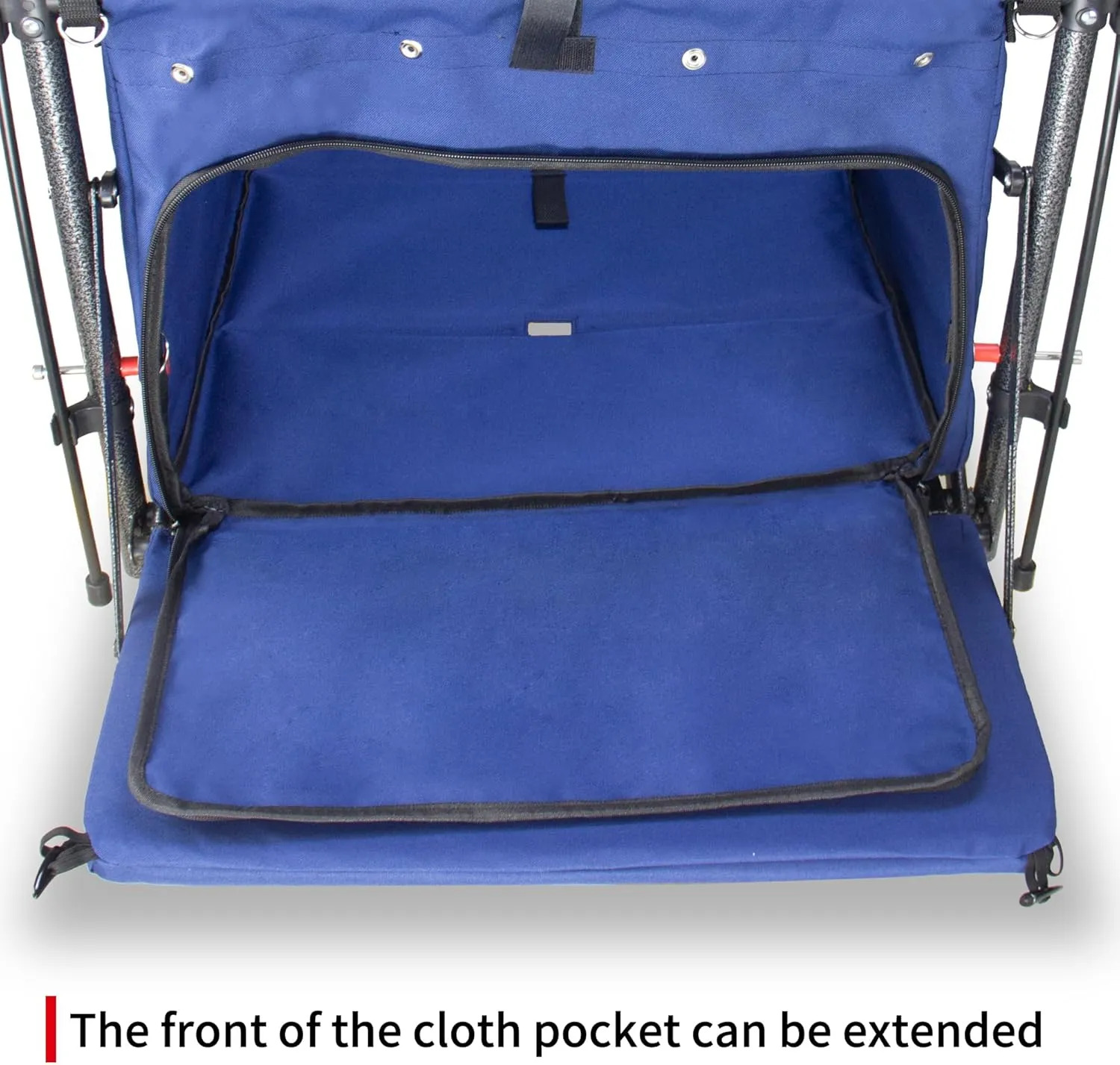 Collapsible Wagon with Removable Canopy | 265LBS Capacity | Dual Foldable Seats | All-Terrain Utility Cart for Camping, Groceries, Beach & Outdoor Adventures (Blue)