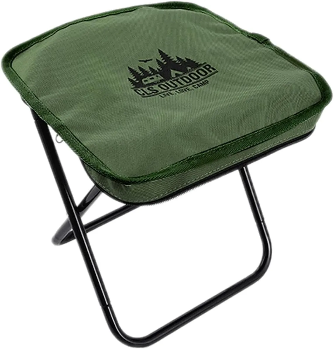 Compact Folding Chair for Camping with Carry Bag and Footrest, Green