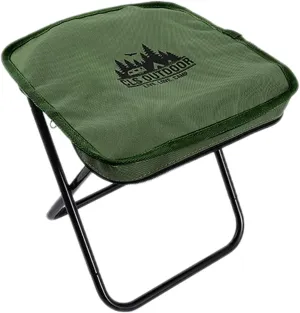 Compact Folding Chair for Camping with Carry Bag and Footrest, Green