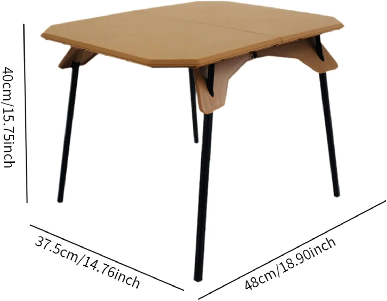 Compact Folding Table for Travel and Outdoor Use with Height Adjustment, Khaki