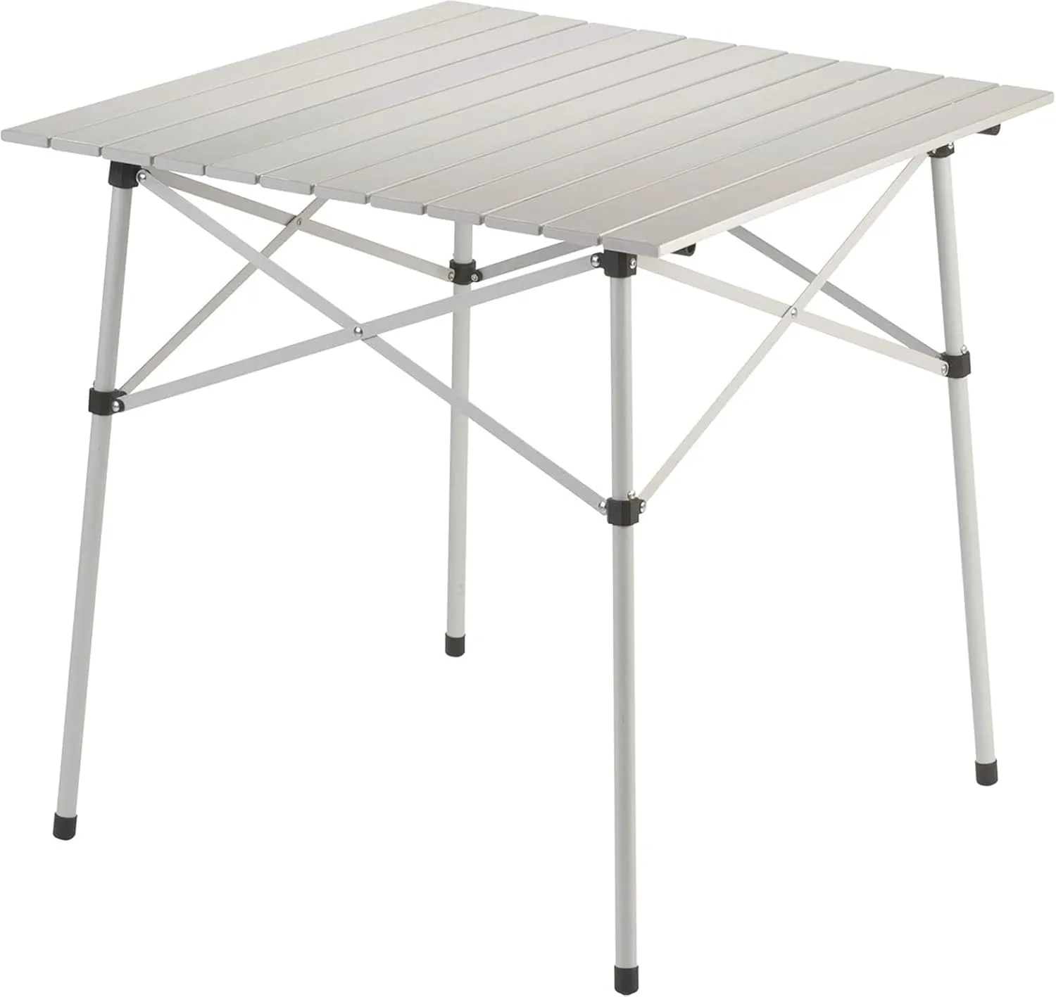 Compact Roll-Top Aluminum Adult Camping Table, Silver