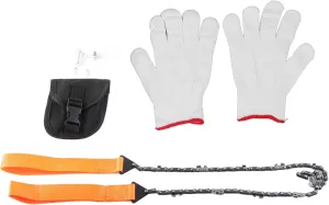 Compact Survival Chainsaw - 26in Stainless Steel Hand Rope Chain Saw with Nylon Handle for Outdoor Wood Cutting, Camping, Tree Trimming