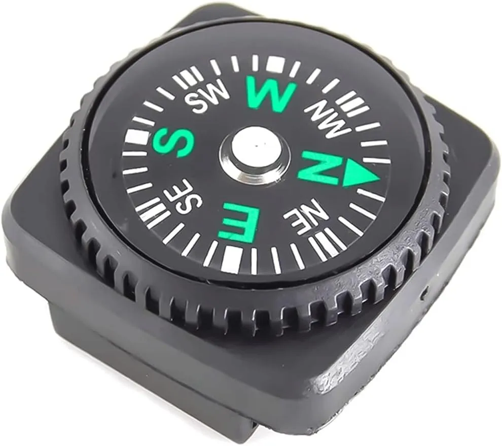 Compass Hiking, Mini Watch Strap Button Compass for Bracelet Survival Mini Pocket Compass Outdoor Camping Accessories Compass