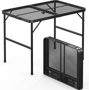 Compatible with Camping Table 3 ft Folding Grill Table with Mesh Desktop Portable Aluminum
