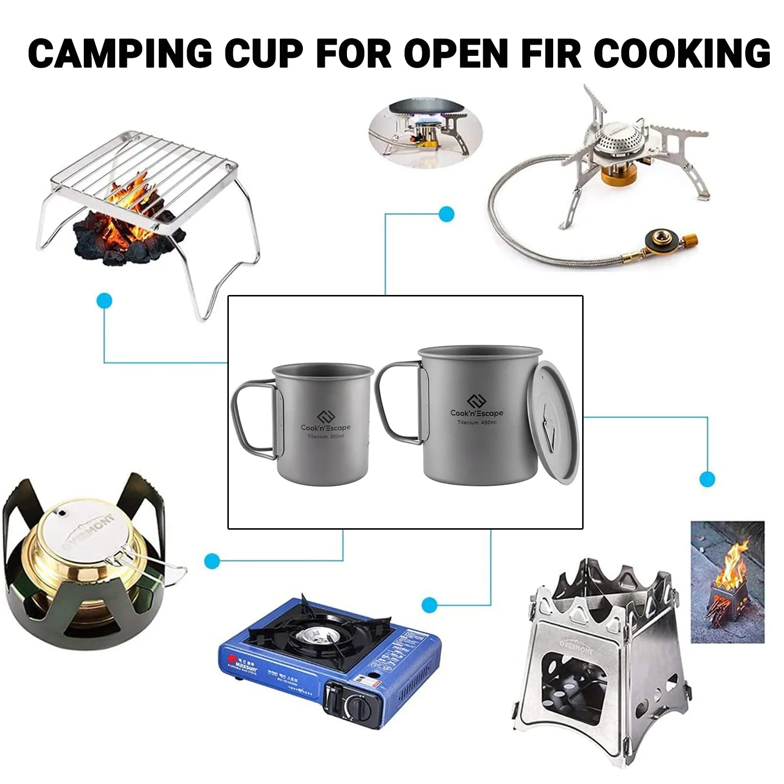 Cook'n'Escape 300ml 450ml Titanium Cup