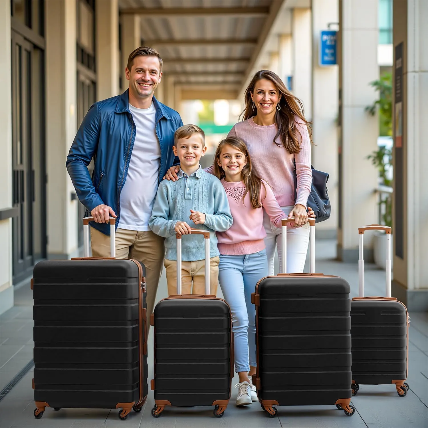 Coolife Luggage 4 Piece Set Suitcase Spinner Hardshell Lightweight TSA Lock