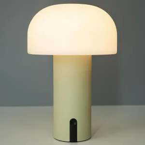 Cordless Mushroom Table Lamp, Waterproof Shower Lamp, Battery Operated Table Lamp Rechargeable, Touch Dimmable Night Light for Bedroom/Patio/Camping/Dinning/Outdoor (Khaki)