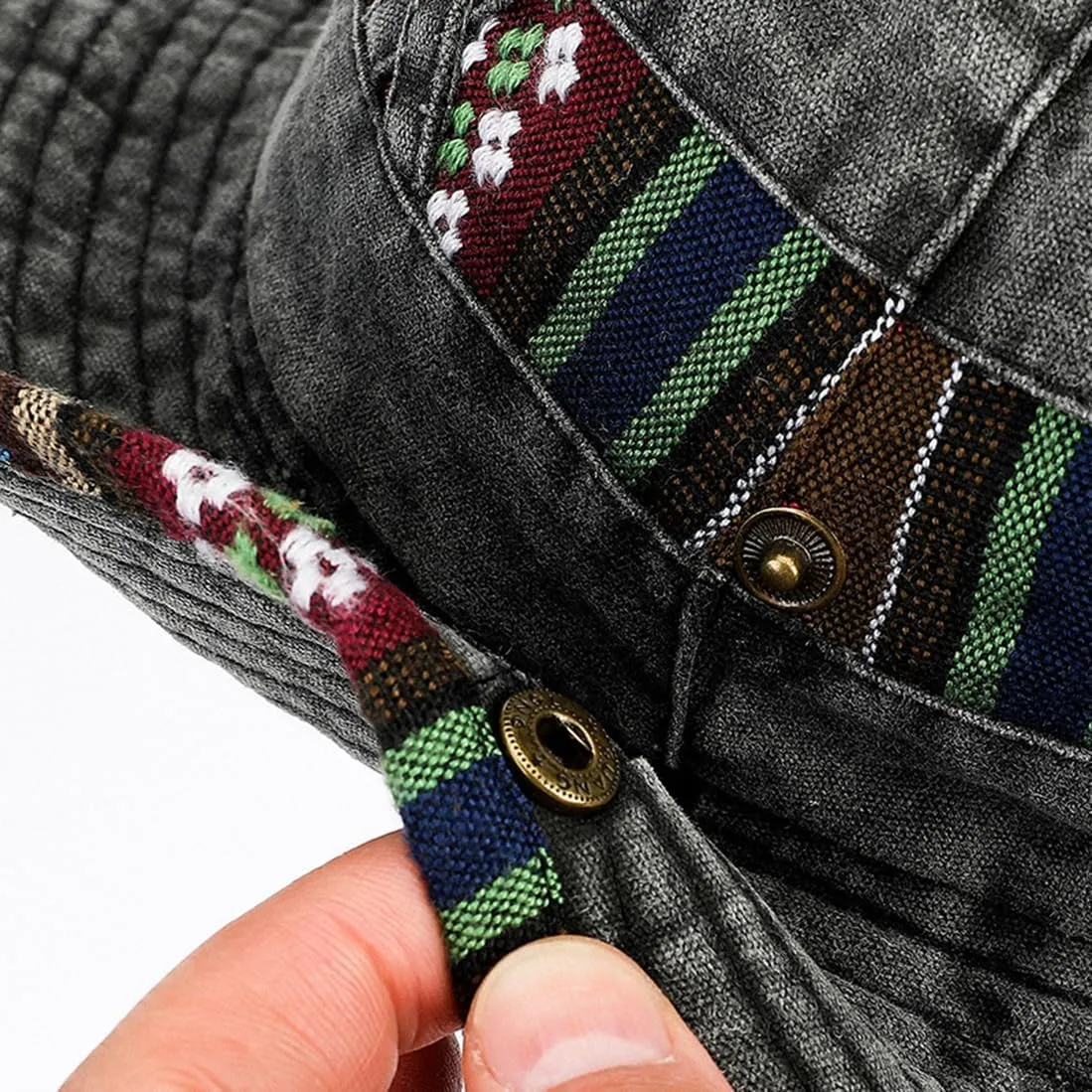 Cotton Breathable Wide Brim Sun Protection Boonie Bucket Hat for Fishing Hiking Camping Women Men Sun Cap