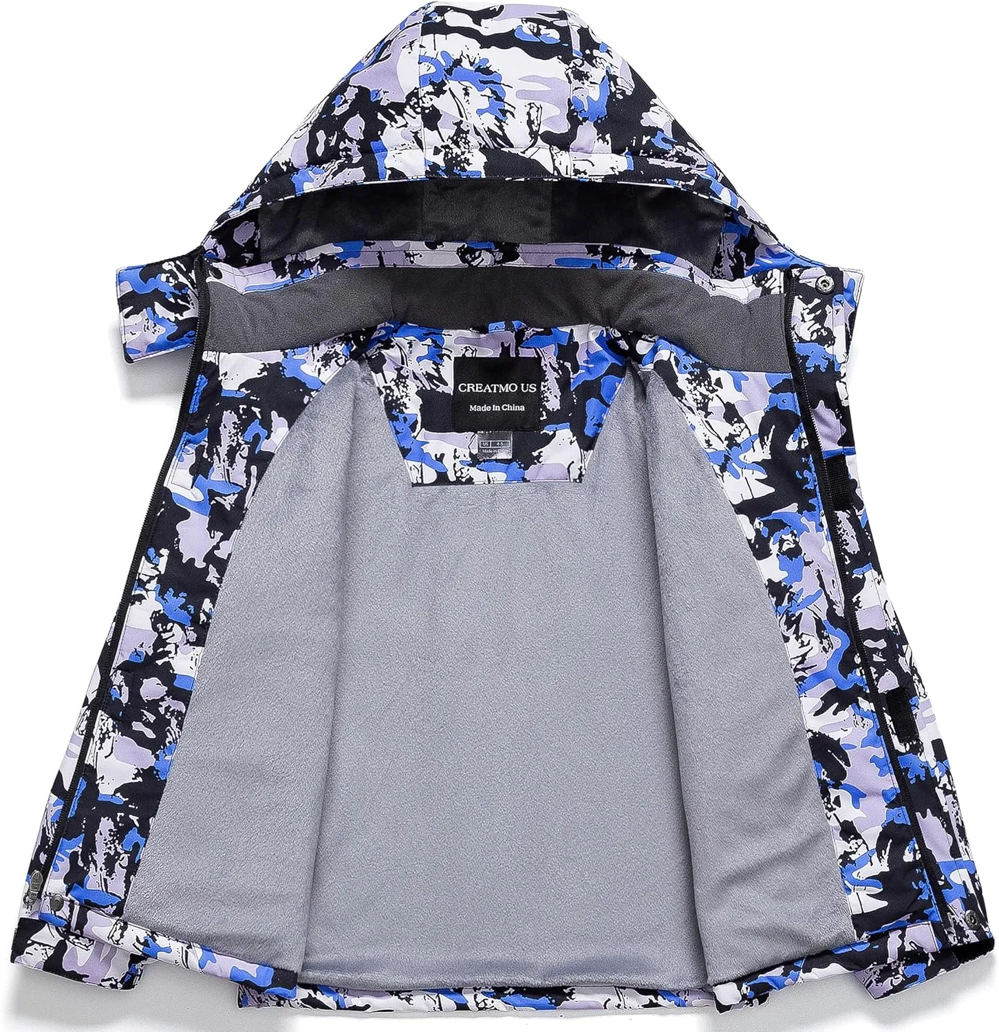 CREATMO US Boy's Waterproof Ski Jacket Warm Winter Snow Coat Windproof Snowboarding Rain Jacket