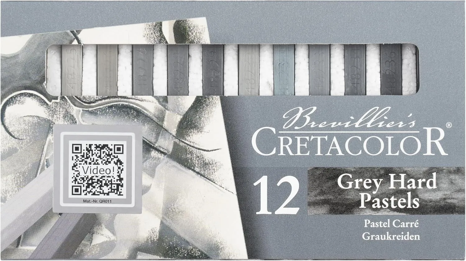 Cretacolor Pastels- Set of 12 Gray Tones