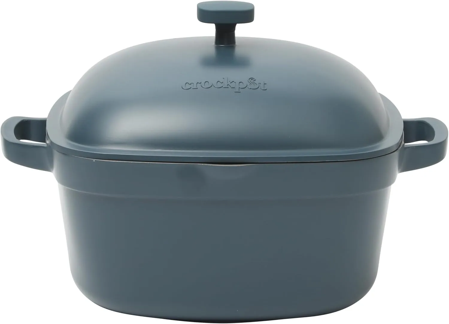 Crock-Pot Northvale Cast Aluminum Lightweight Durable 5.2 Quart Heavy Duty Dutch Oven Pot With Lid, Oven Safe, Dual Handles - Matte Blue