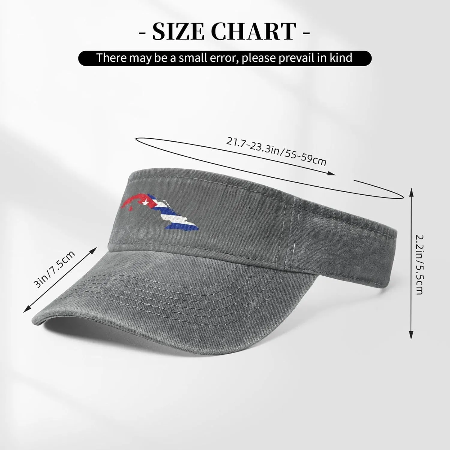 Cuba Terrain Map Sun Visor Hats Cotton Adjustable Sports Empty Top Baseball Cap for Women Men Golf Cap