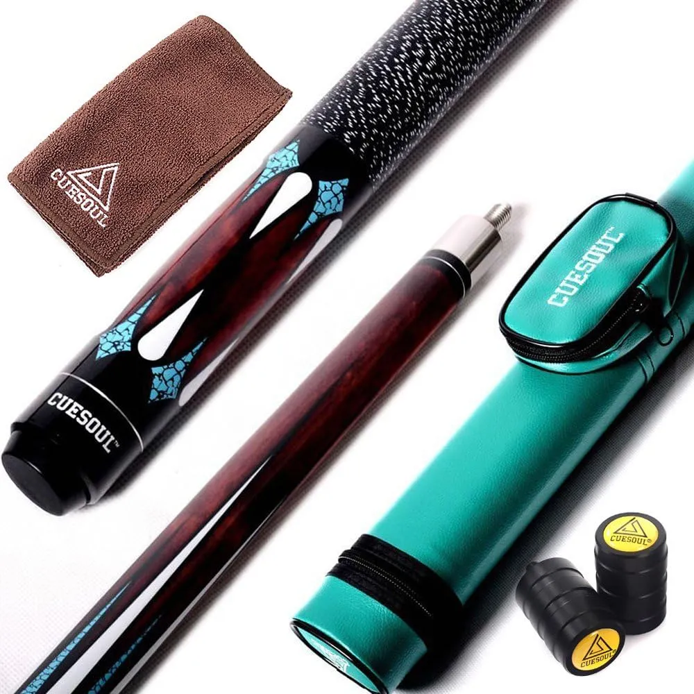 CUESOUL 58 Inch 19oz/20oz Maple Billiard Stick Pool Cue Set 11.5mm/13mm Tip[Weight Adjustable]