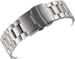 Curved End Replacement Watch Band 18mm 20mm 22mm 24mm Stainless Steel Watchband Double Lock Buckle Wrist Belt Watch Strap