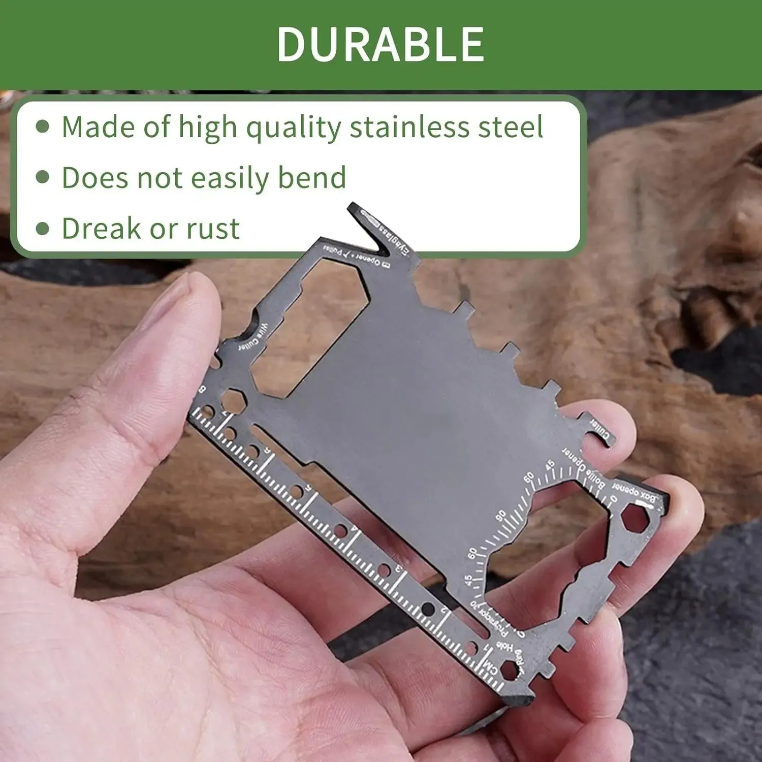 Custom Engraved 46-in-1 Multi-Tool Card – Personalized Wallet-Sized Tool for Outdoor & Everyday Use
