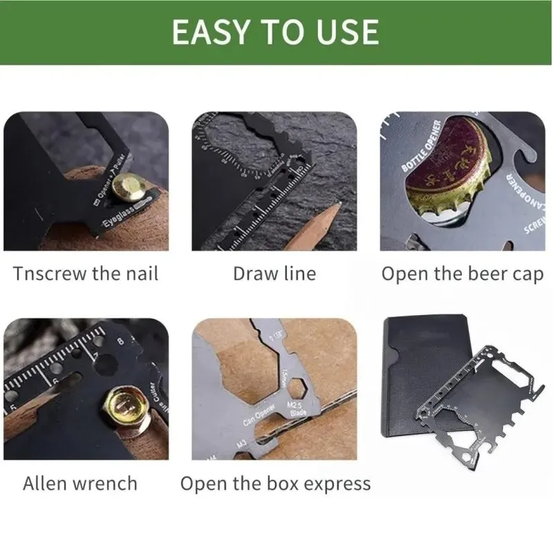 Custom Engraved 46-in-1 Multi-Tool Card – Personalized Wallet-Sized Tool for Outdoor & Everyday Use