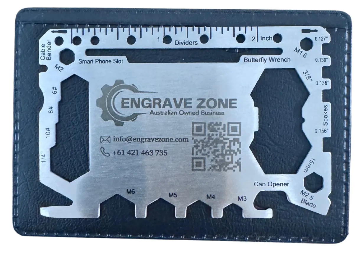Custom Engraved 46-in-1 Multi-Tool Card – Personalized Wallet-Sized Tool for Outdoor & Everyday Use