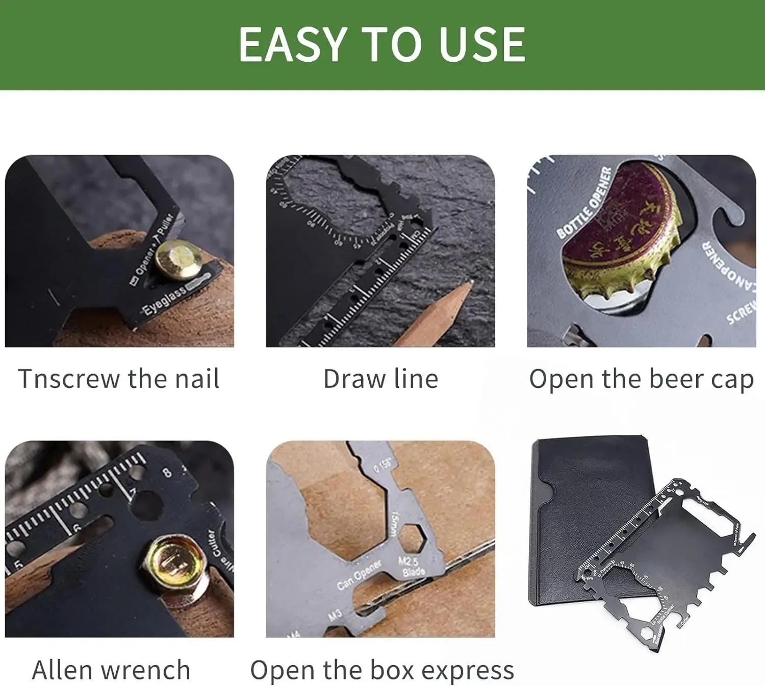 Custom Engraved 46-in-1 Multi-Tool Card – Personalized Wallet-Sized Tool for Outdoor & Everyday Use