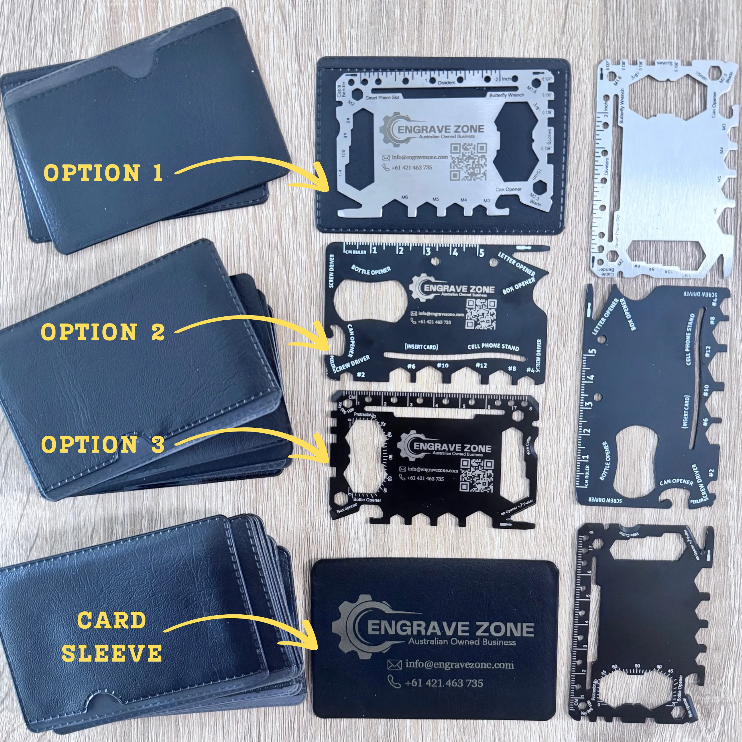 Custom Engraved 46-in-1 Multi-Tool Card – Personalized Wallet-Sized Tool for Outdoor & Everyday Use