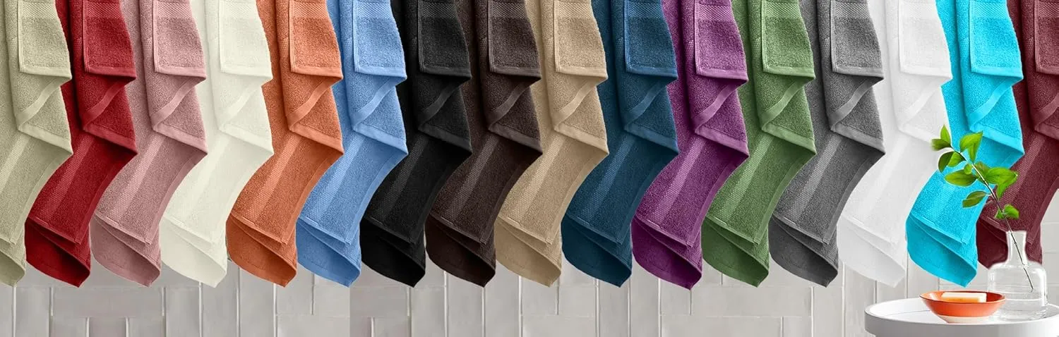 DAN RIVER 100% Ring Spun Cotton Premium Bath Towels, 27x54 inches, Pack of 4, Grey, 550 GSM - Soft, Lightweight, Highly Absorbent Towels for Bathroom, Spa, Gym, Perfect for Daily use