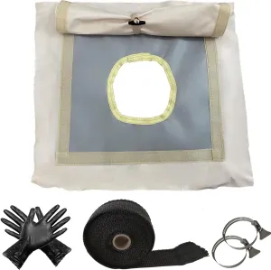 DANCHEL OUTDOOR Stove Jack Kit with Rain Flap Cover for Dia. 4''/5.85'', Fire Resistant Wood Stove Hole for Canvas Tent Hot Tent Chimney, Side Wall A/C 4 Season