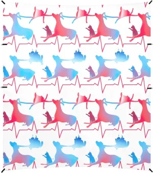 Deer Cat Heartbeat Line Canopy Beach Tent Sun Shade Outdoor Patio Decorative Camping Sun Shelter 9.2 × 10.5 FT Wind Sail Shade with Anchor Poles Easy up