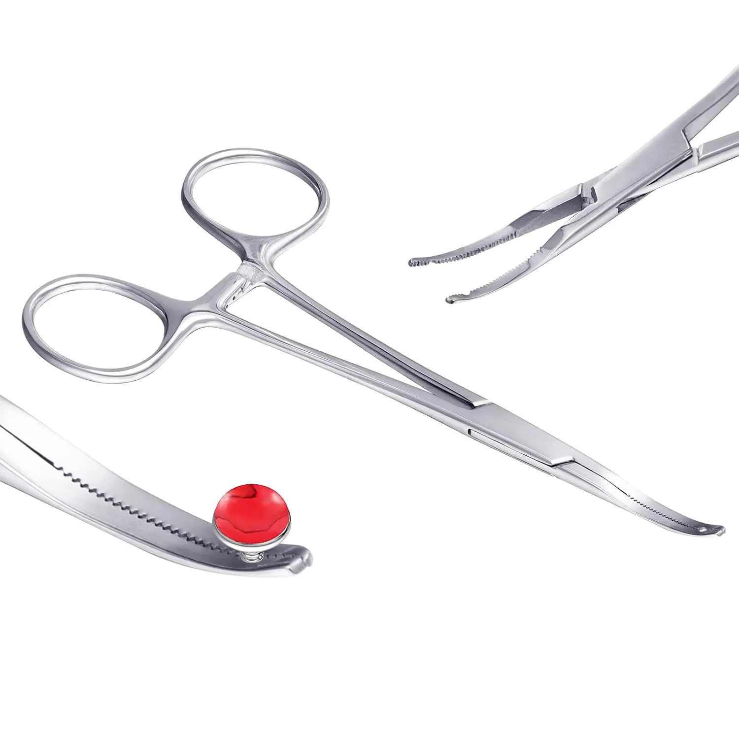 Dermal Anchor Forceps Tool,6" Professional Micro Dermal Surface Anchor Holder Pliers Staineless Steel Body Art Piercing Forceps Hemostat Clamp Tool