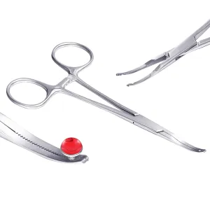 Dermal Anchor Forceps Tool,6" Professional Micro Dermal Surface Anchor Holder Pliers Staineless Steel Body Art Piercing Forceps Hemostat Clamp Tool