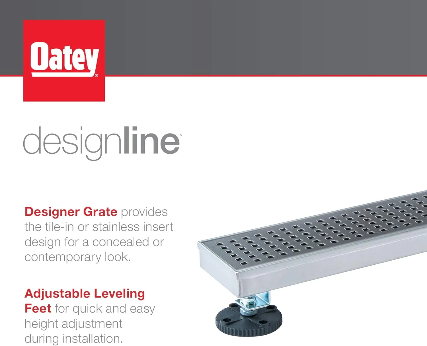 Designline 32 in. Stainless Steel Linear Shower Drain Wedge Wire Grate