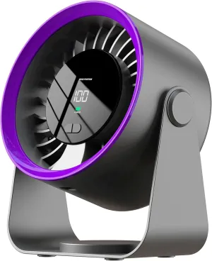 Desk Fan, Table Fan for Cooling,Digital Display and Adjustable Tilt,Quiet Portable and Wall-Mount Desktop Fan for Bedroom,Travel,Camping,Office,Outdoor Dark Grey