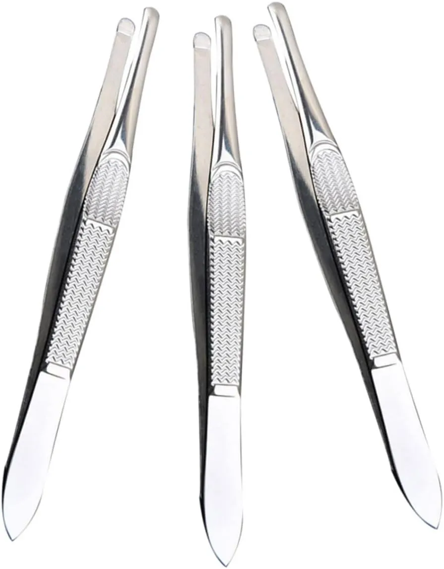 Didiseaon 3pcs Precision Eyebrow Tweezers Ergonomic Tweezers for Hair Removal for Grooming Eyebrows Facial Hair with Storage Cases