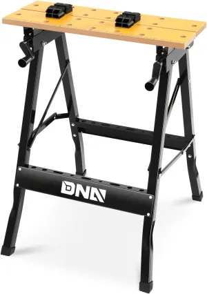 DNA MOTORING Adjustable Workbench - Portable Foldable Multi-Purpose, with Measuring Ruler and Protractor - Ideal for Garage, Home, DIY, and Carpentry,TOOLS-00455
