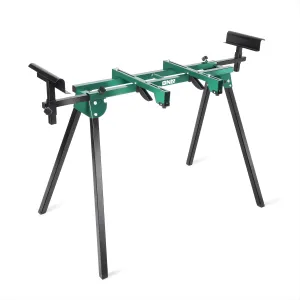 DNA MOTORING Miter Saw Stand Quick Attach Tool Compact & Folding, 220LB Capacity, Max. Sliding Rail 92.5", Quick Release Mounting Brackets, Green, TOOLS-00463