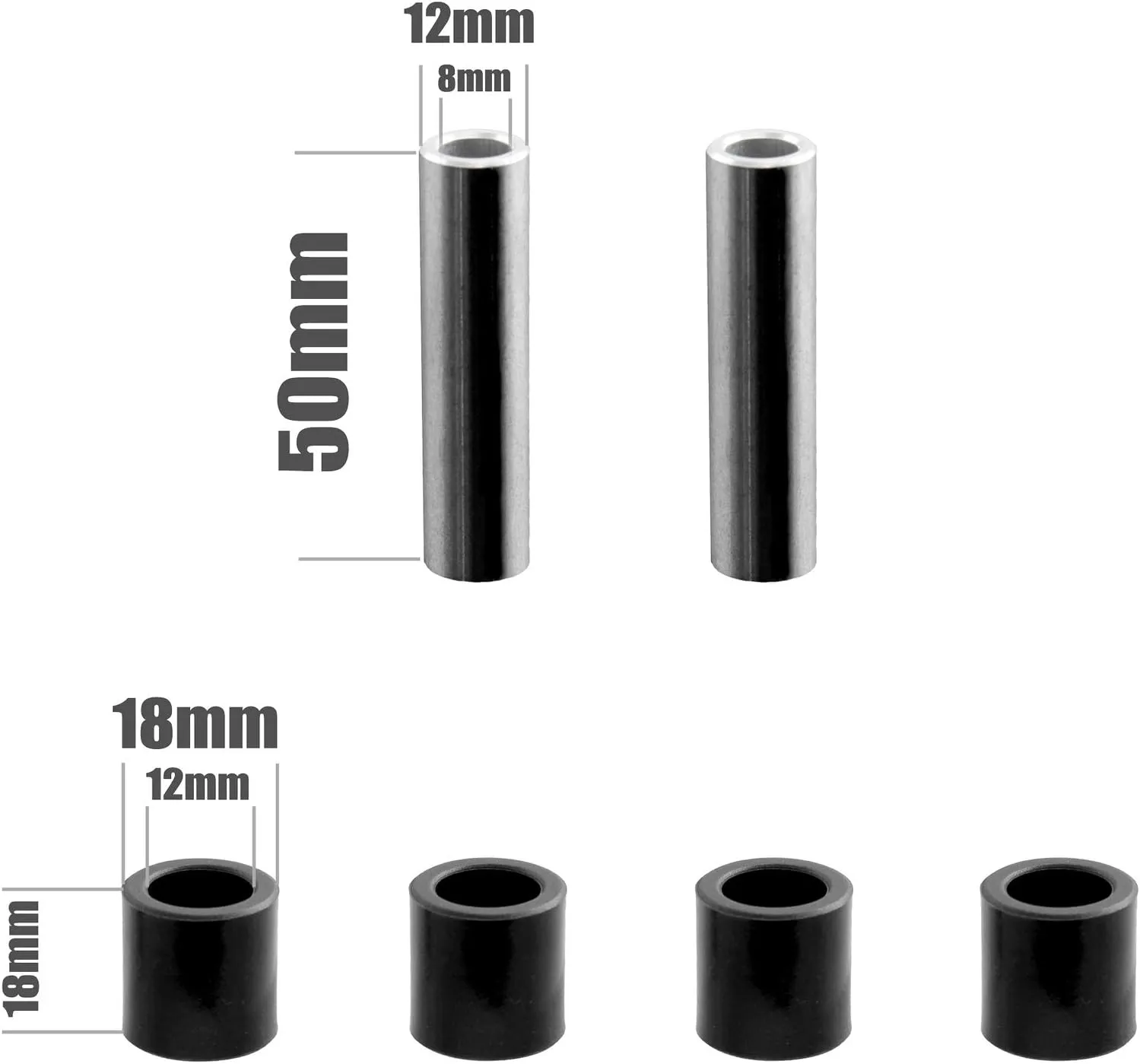 DNM Damping 2 System Mountain Bike Rear Shock Rebound/Preload Anodized Aluminum Alloy 6061 Coil Spring 750 lbs - 190mm