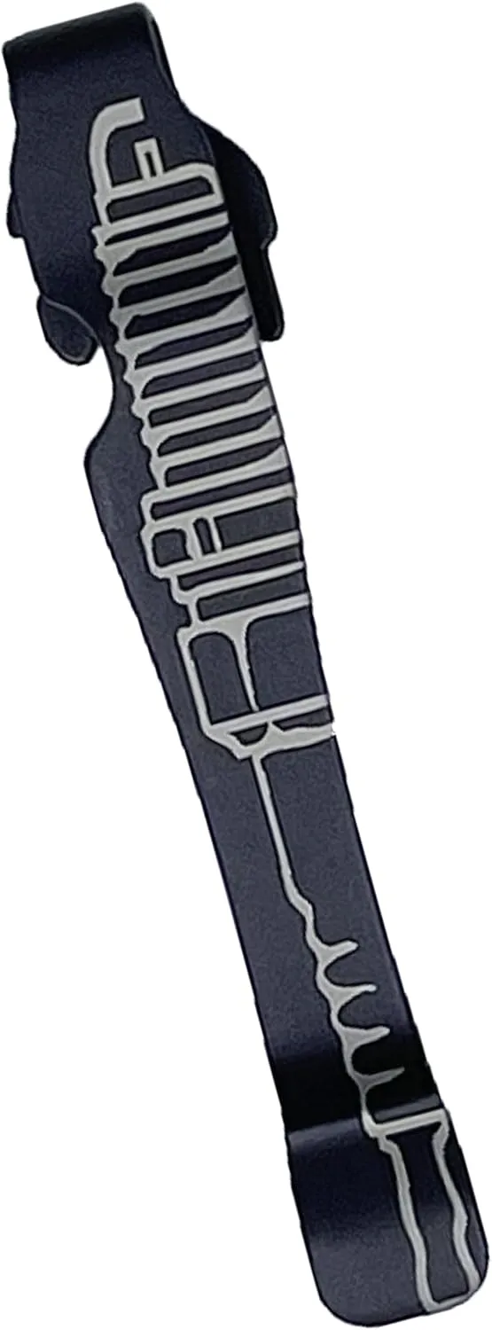 Donk! Pocket Clip for Leatherman Wave, Wave Plus , Surge & Charge AL, ALX, Ti, XTi - Titanium TC4 - Custom Designs - Quick Release - Extra Carry Options ‘Sparka’