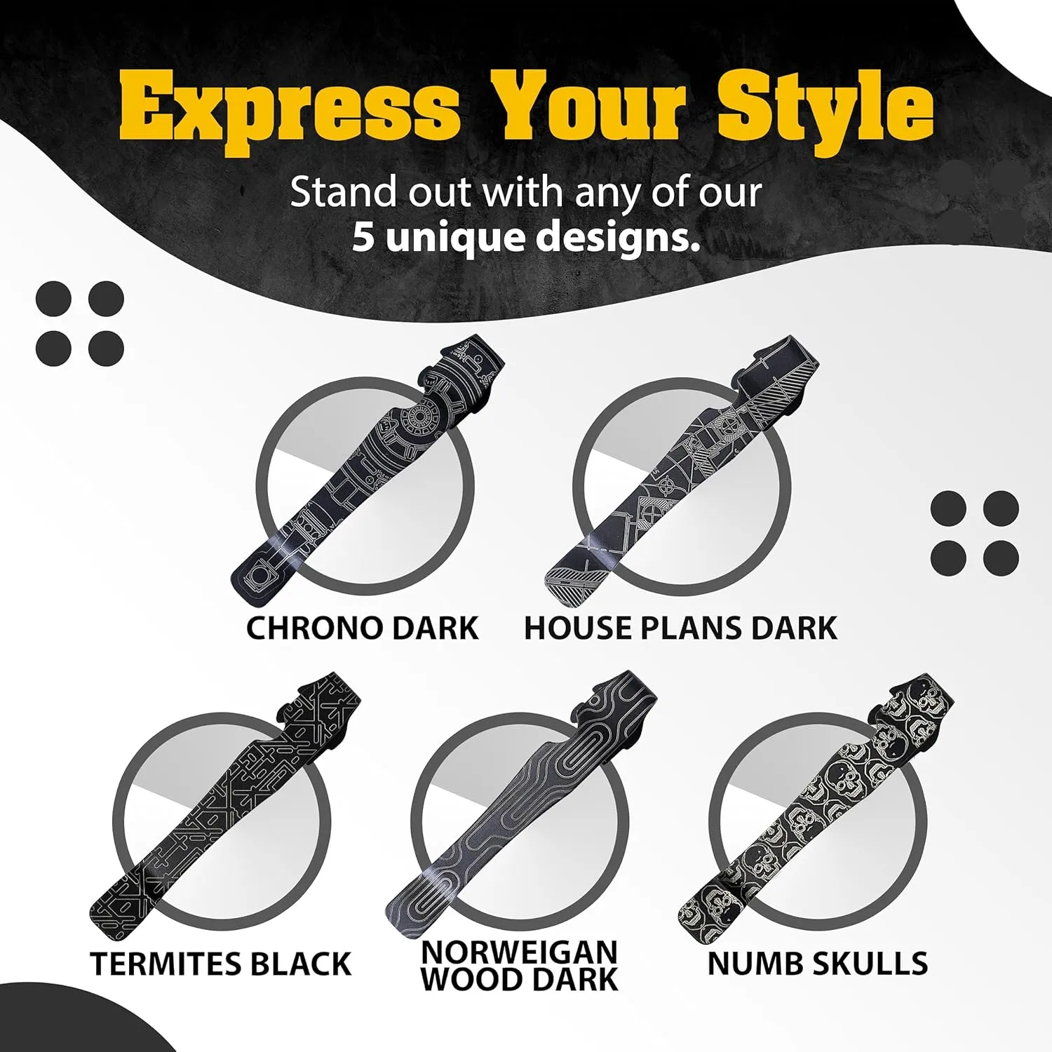 Donk! Pocket Clip for Leatherman Wave, Wave Plus , Surge & Charge AL, ALX, Ti, XTi - Titanium TC4 - Custom Designs - Quick Release - Extra Carry Options ‘Sparka’