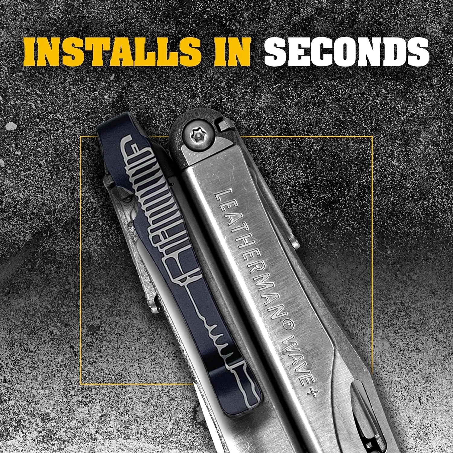 Donk! Pocket Clip for Leatherman Wave, Wave Plus , Surge & Charge AL, ALX, Ti, XTi - Titanium TC4 - Custom Designs - Quick Release - Extra Carry Options ‘Sparka’