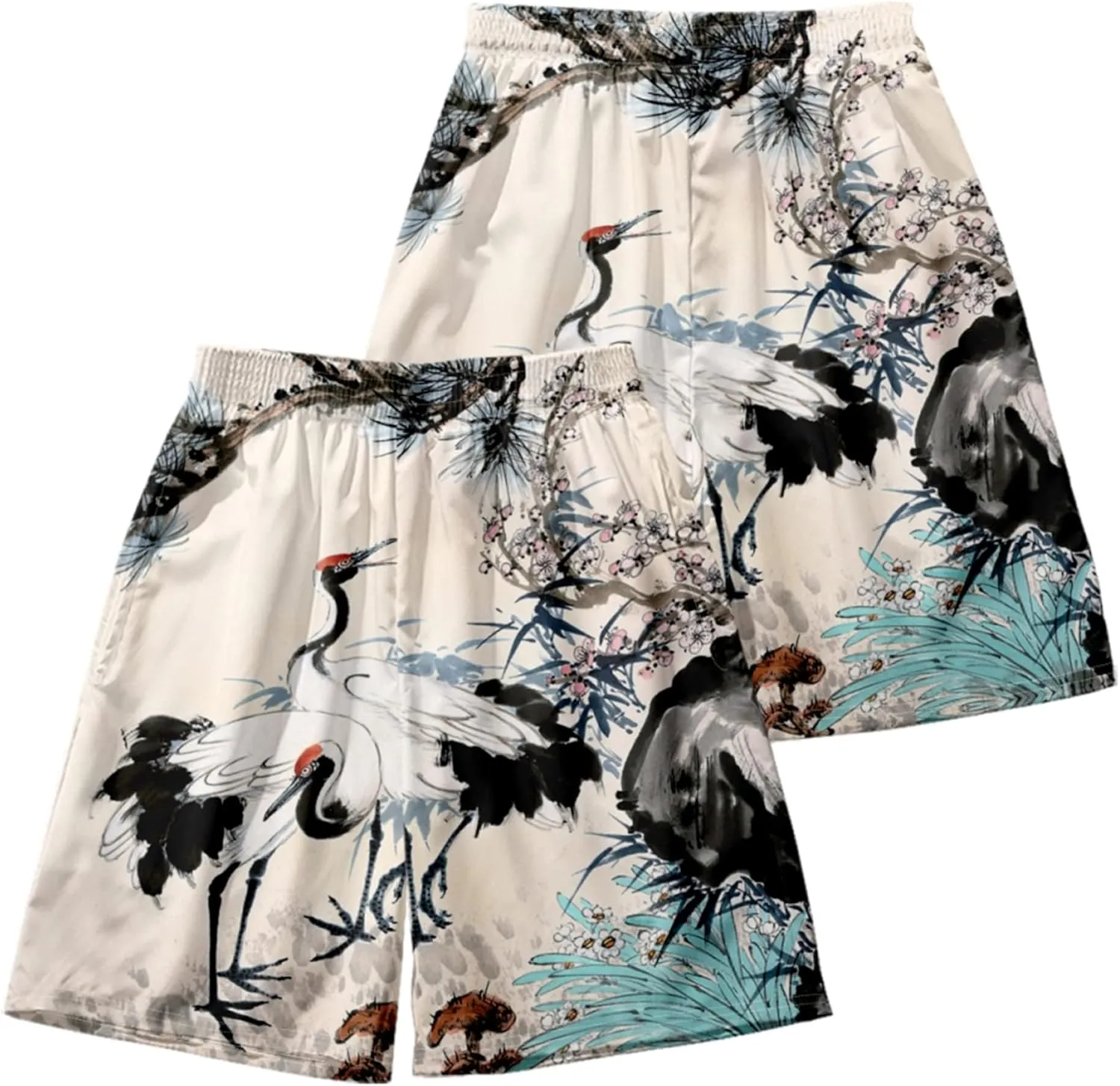 DOSLAVIDA Men's Japanese Style Kimono Set Lightweight Open Front Cardigan Suits Stylish Two Piece Summer Beach Outfits