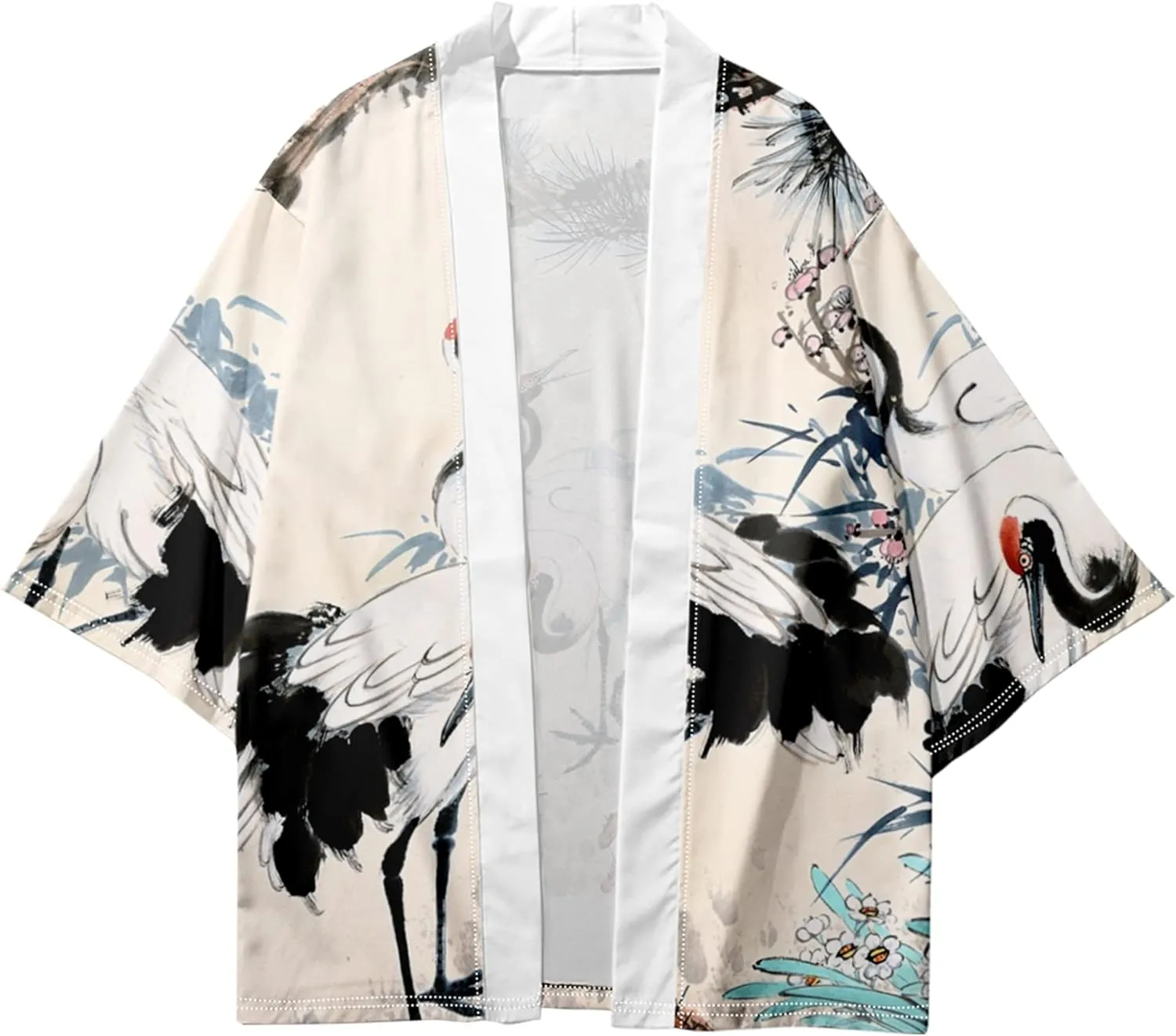 DOSLAVIDA Men's Japanese Style Kimono Set Lightweight Open Front Cardigan Suits Stylish Two Piece Summer Beach Outfits