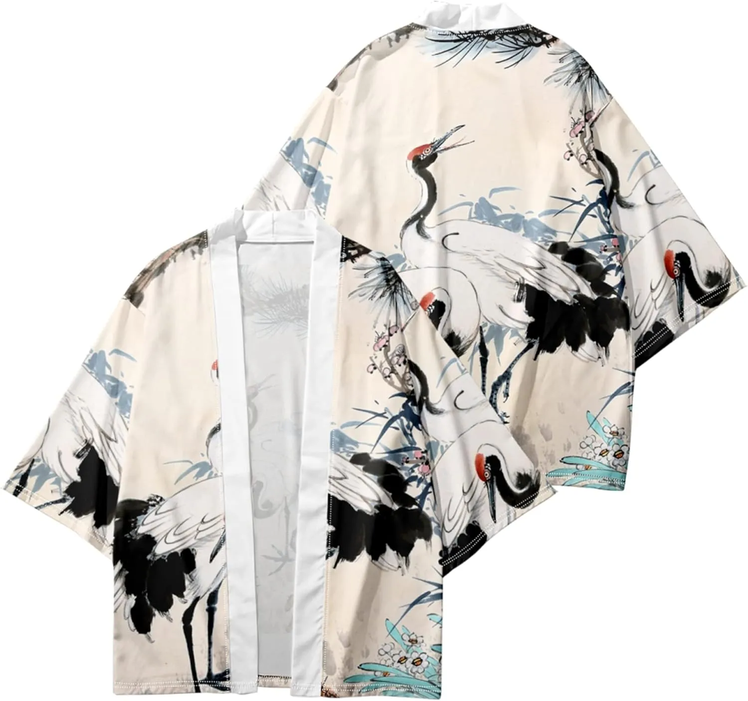 DOSLAVIDA Men's Japanese Style Kimono Set Lightweight Open Front Cardigan Suits Stylish Two Piece Summer Beach Outfits