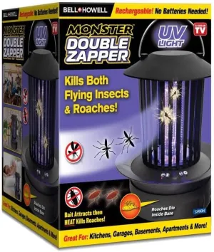 Double Zapper 18W by Bell Howell Plug-in Electric Bug Killer, Zaps Flies, Mosquitoes, Ants/Bait and Heat Kills Cockroaches As Seen On TV 8.5”
